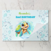 シータートルボーイ誕生日ティアウェイ紙ランチョンマット ペーパーパッド (折り畳み)
