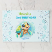 シータートルボーイ誕生日ティアウェイ紙ランチョンマット ペーパーパッド (正面)