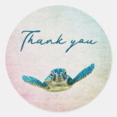 シータートルラウンドサンキュー結婚式用シール ラウンドシール (正面)