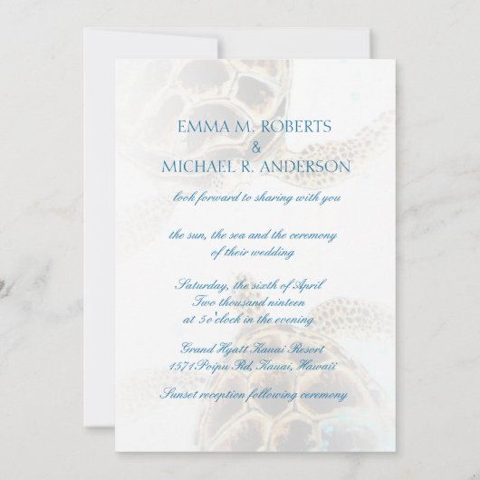 ©シータートルラブアクアリウム結婚式招待状 招待状 (裏面)