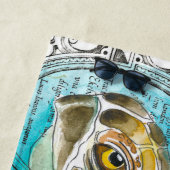 シータートル水彩ヴィンテージマップ（白） ビーチタオル (インサイチュ)