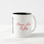 シーダー·ワックスウィング、平和、ラブ&ジョイ·コーヒー·マグ ツートーンマグカップ (正面右)