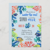 シーチャイルドの誕生日パーティーの招待状の下で 招待状 (正面/裏面)