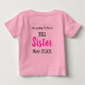 シーッ私は秘密の姉のカスタマイズ可能な ベビーTシャツ (裏面)