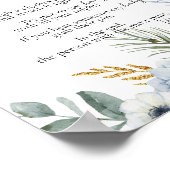 シーッ言わないベビー緑のほこりっぽい青い花 ポスター (角)