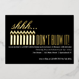 シーッ…やめ吹ろ！サプライズ誕生日 箔招待状