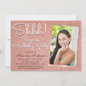 シーッ！サプライズバラ金ゴールド誕生日パーティー写真 招待状 (正面)