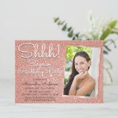 シーッ！サプライズバラ金ゴールド誕生日パーティー写真 招待状 (スタンド正面)