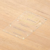 シーッ…サプライズバースデーパーティーゴールドフォイル紙吹雪 アクリル招待状 (レイダウン)