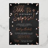 シーッ…サプライズバースデーパーティー紙吹雪実在& 箔招待状 (正面)