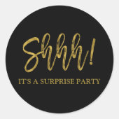 シーッ！サプライズバースデーパーティー誕生日 ラウンドシール (正面)