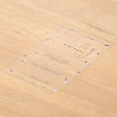 シーッ…サプライズ誕生日バラゴールドフォイル紙吹雪 アクリル招待状 (レイダウン)