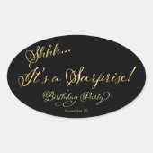 シーッ…サプライズ誕生日パーティーだ 楕円形シール (正面)