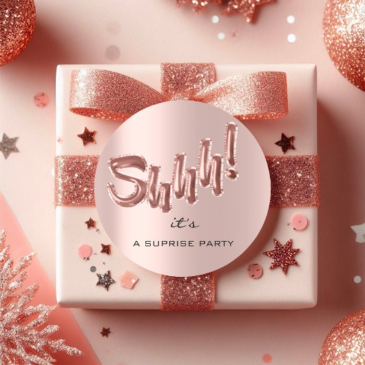 シーッ！サプライズ誕生日パーティー風船バラ ラウンドシール