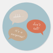 シーッ…サプライズ誕生日パーティー |吹き出し ラウンドシール (正面)