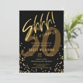 シーッ！サプライズ金ゴールドブラック・バースデーパーティー 招待状 (スタンド正面)