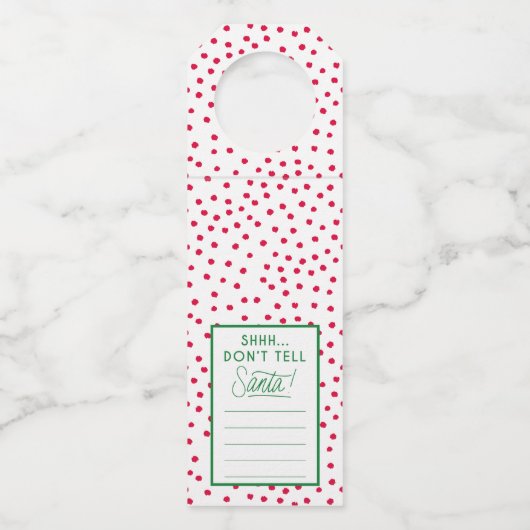 シーッ…サンタボトルネックラベル ボトルネックタグ (正面)