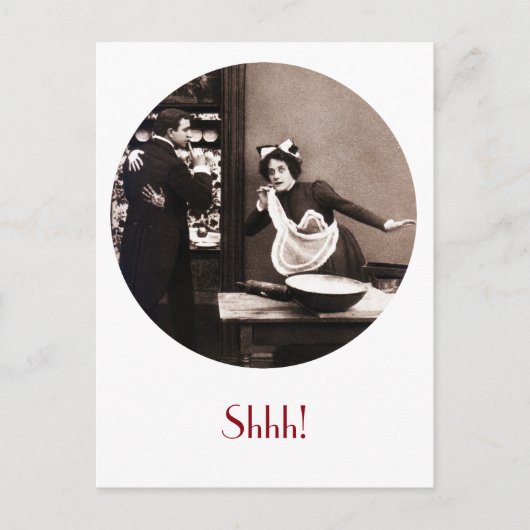 シーッ！バトラーが見たものヴィンテージ漫画 ポストカード (正面)