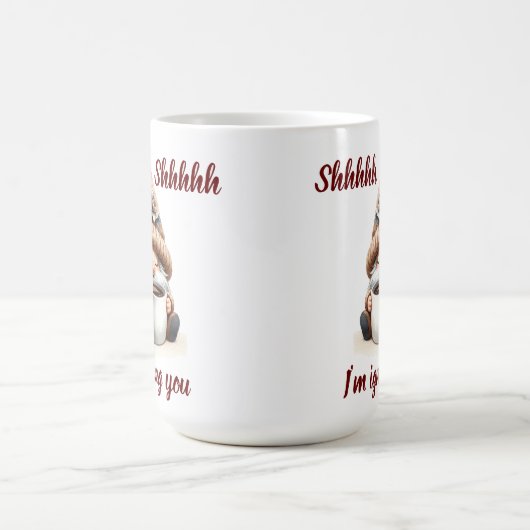 「シーッ…無視してるよ」かわいい水彩格言 コーヒーマグカップ (中央)