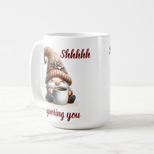 「シーッ…無視してるよ」かわいい水彩格言 コーヒーマグカップ (正面左)