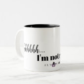 シーッ…私のコーヒーを楽しんで話せない ツートーンマグカップ (正面左)