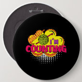 シーッ。私はクロシェおもしろいデザイン 缶バッジ (正面&裏面)