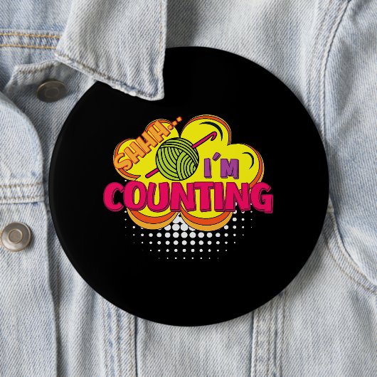 シーッ。私はクロシェおもしろいデザイン 缶バッジ (インサイチュ)