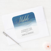 シーッ… |金ゴールドと水彩の驚きの誕生日 スクエアシール (封筒)