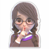 シーッ!関税ステッカーの司書 |愛らしいギフト シール (正面)