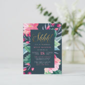 シーッ！驚いた！かわいいフローラ誕生会 インビテーションポストカード (スタンド正面)