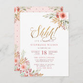 シーッ!驚きです|シック台本誕生日パーティー インビテーションポストカード (正面/裏面)