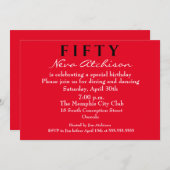 シーッ…50歳の誕生日パーティー、インビタさん 招待状 (正面/裏面)