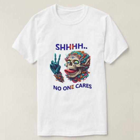 シーッ…No One 気に偏心スカル死神 Tシャツ (デザイン正面)
