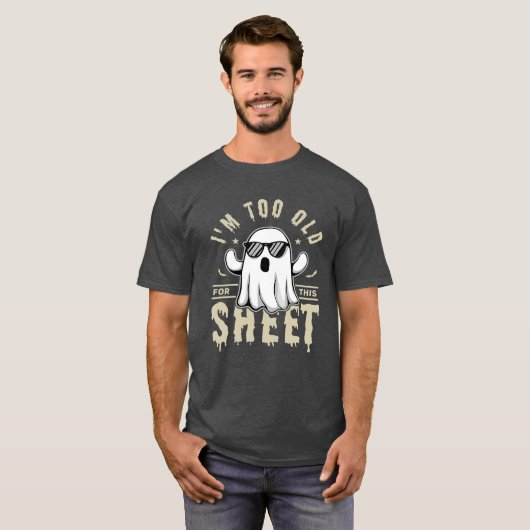 シーツなんて無理！おもしろハロウィンTシャツ Tシャツ (正面フル)