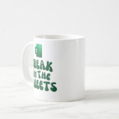 シーツに浸る コーヒーマグカップ (正面左)