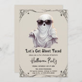 シーツに顔を付けよう大人のハローウィンパーティInvita 招待状 (正面/裏面)