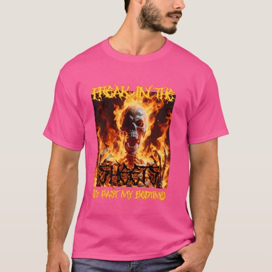 シーツの中で自由におもしろい懸命スケルトンMem Tシャツ (正面)