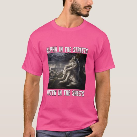 シーツの中の子猫おもしろいAlpha werolf Wolf Mem Tシャツ (正面)