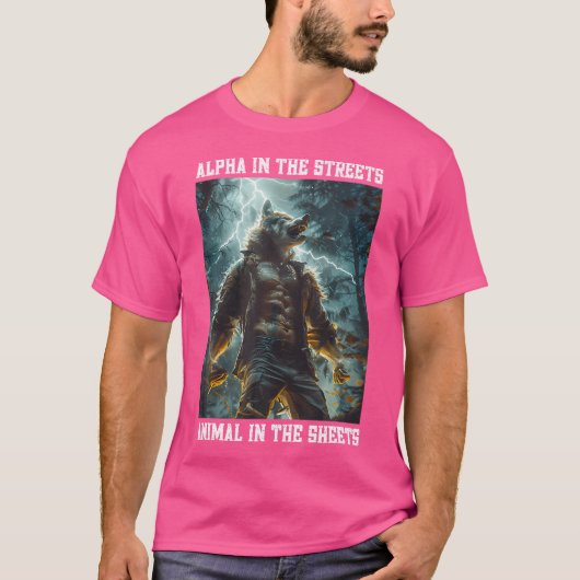 シーツの中の通りの動物のアルファA Tシャツ (正面)