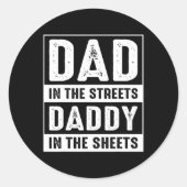 シーツの通りのパパの父の日おもしろい ラウンドシール (正面)