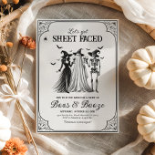 シーツを大人のハローウィンパーティに向けおもしろいよう 招待状