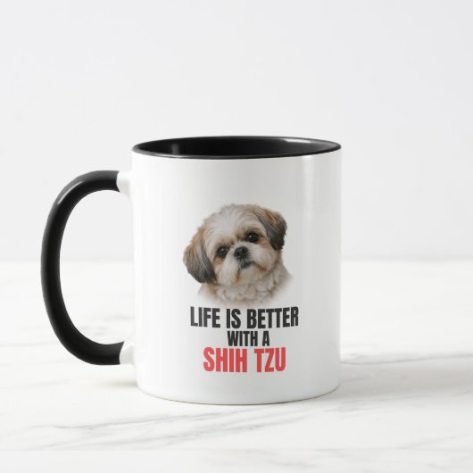 シーツゥーがいると人生はもっと楽しい コーヒーマグ マグカップ (左)