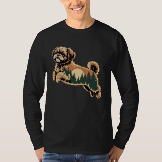 シーツゥー 犬 シーツー 犬 自然 森 シツー シー Tシャツ (正面)