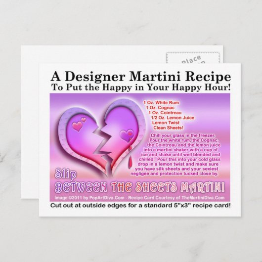シーツズバレンタインデーマルティーニレシピ シーズンポストカード (正面/裏面)