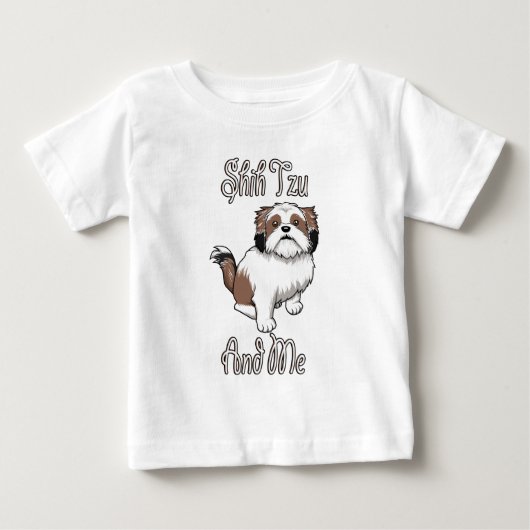 シーツーと私の面白いシーツー犬のデザイン ベビーTシャツ (正面)