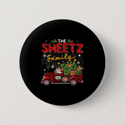 シーツ家族のクリスマスマッチングパジャマグループ 缶バッジ (正面)