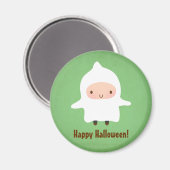 シーツ幽霊衣装の可愛い少年 マグネット (正面/裏面)