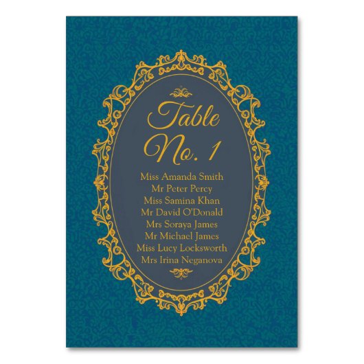 シーティンググエレガントラートレジェンシーコアリージェンシースタイル テーブルナンバー (正面)