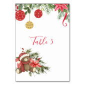 シーティンググラフクリスマスウィンターポインセチアオーナメント テーブルナンバー (正面)