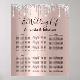 シーティンググラフブラックグレーシルバードリップバラ金ゴールド ポスター